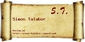 Simon Talabor névjegykártya